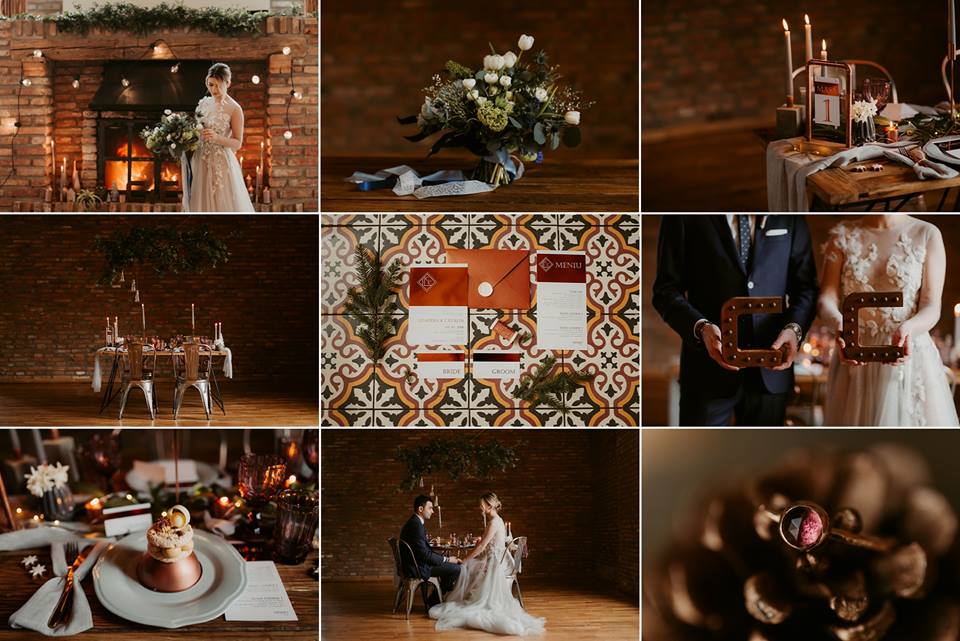 nunta stil industrial conac vintage